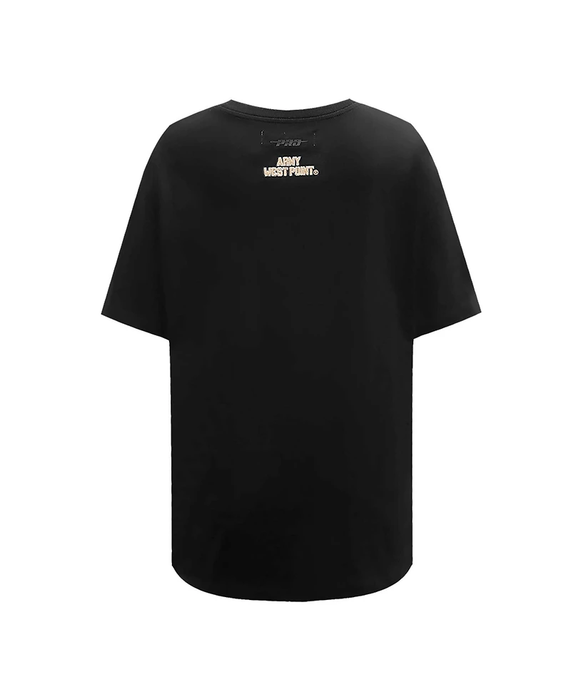 Pro Standard Women's Black Army Knights Script Tail Oversized Boyfriend T-Shirt