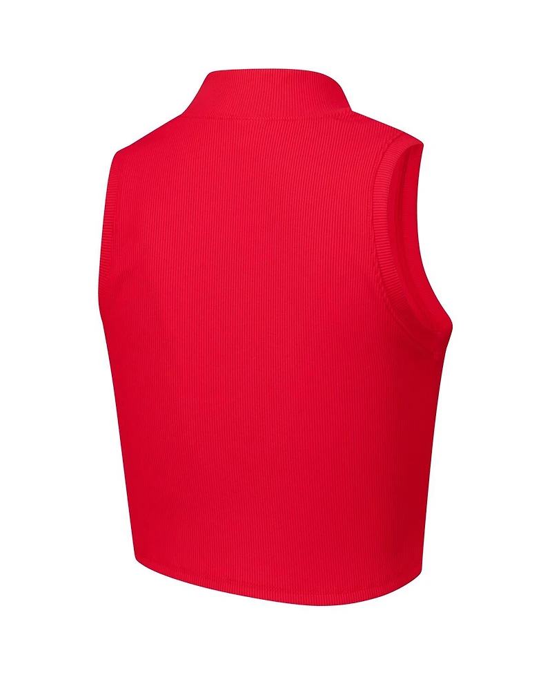 ZooZatz Women's Red Wisconsin Badgers Cropped Tank Top