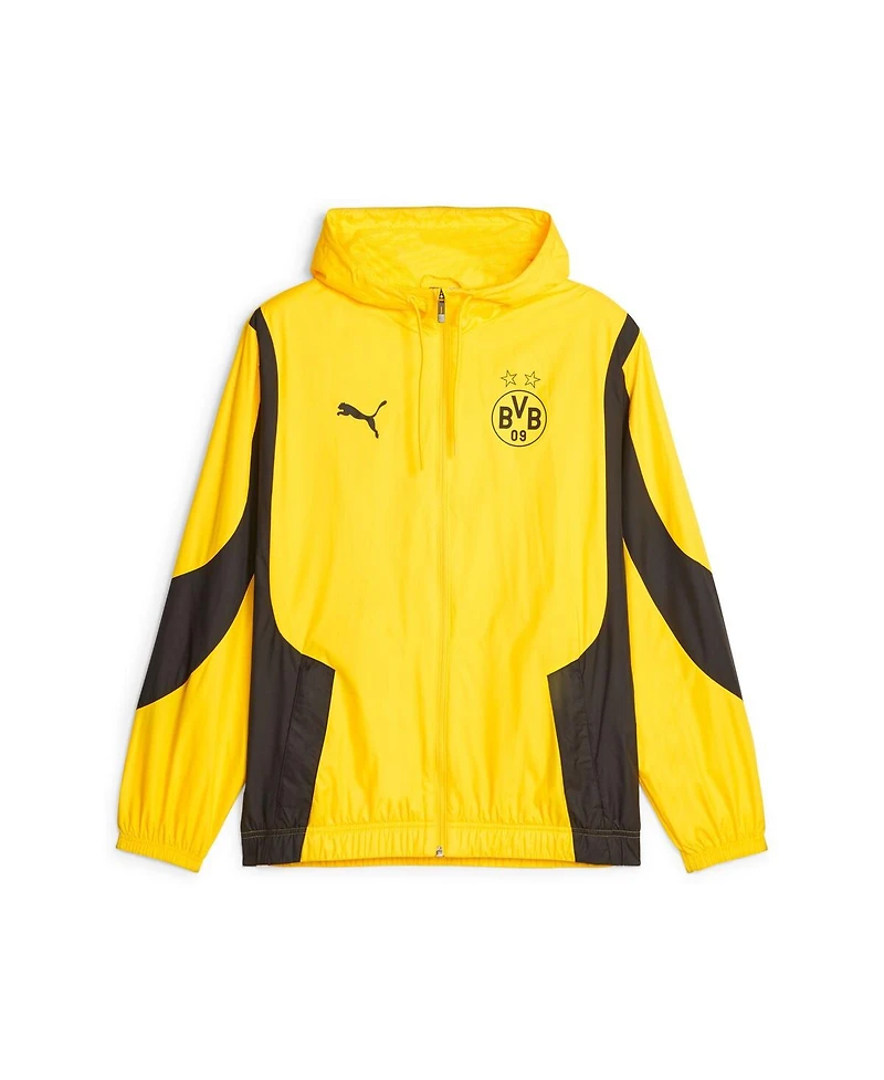 Puma Men's Yellow Borussia Dortmund 2023/24 Pre-Match Anthem Full-Zip Hoodie Jacket