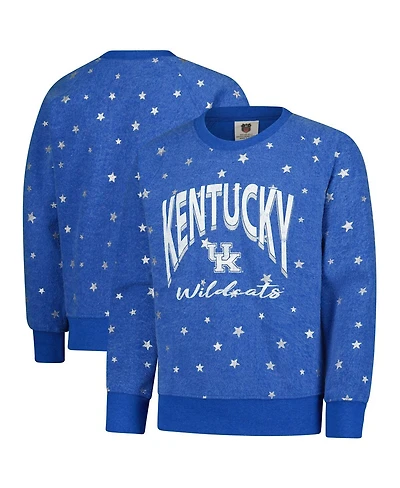 Wes & Willy Big Girls Royal Kentucky Wildcats Shimmer Star Reverse Sweatshirt