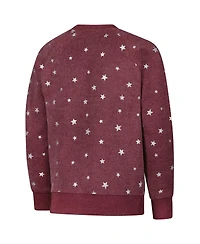 Wes & Willy Big Girls Garnet South Carolina Gamecocks Shimmer Star Reverse Sweatshirt