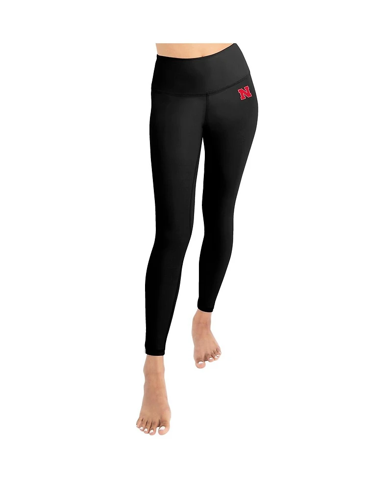 Kadi Brand Women's Black Nebraska Huskers Buttery Soft Midi Bra and Leggings Set