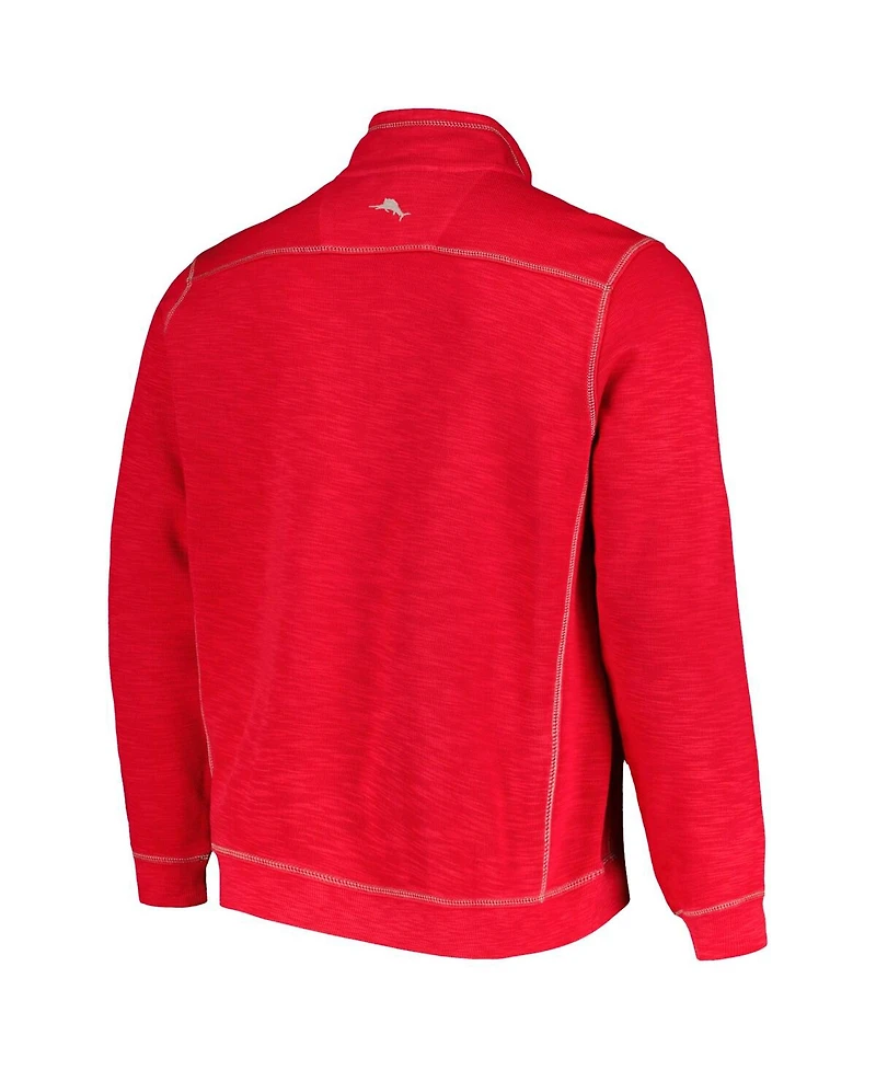 Tommy Bahama Men's Crimson Oklahoma Sooners Sport Tobago Bay Tri-Blend Mock Neck Half-Zip Jacket