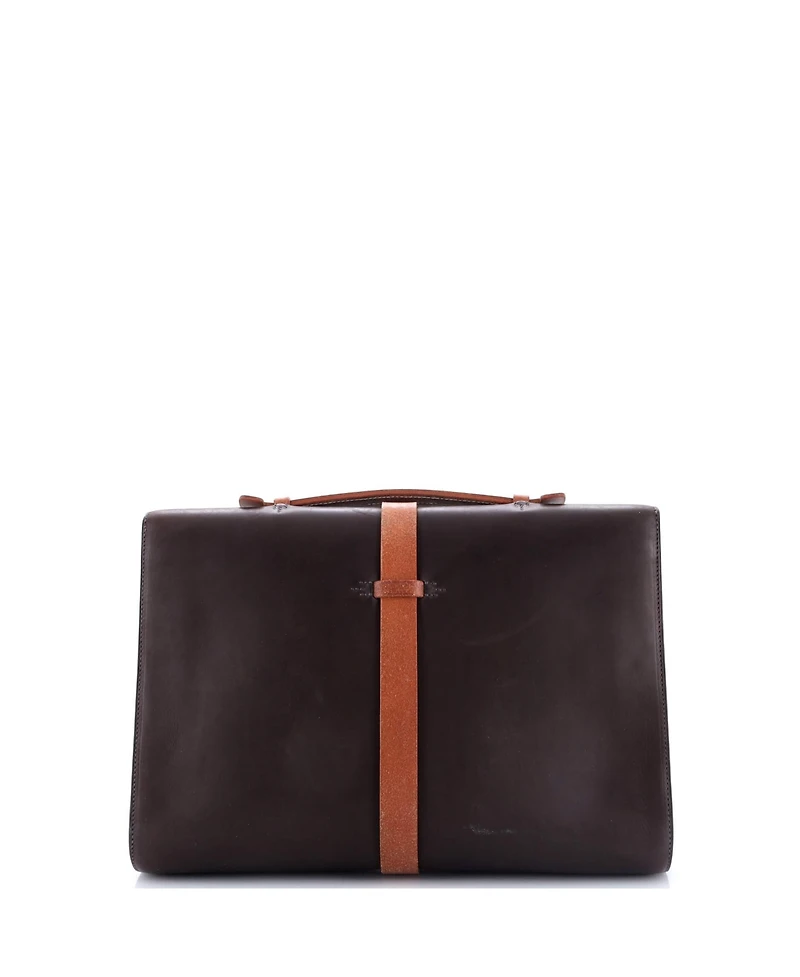 Pre-Owned Hermes 38 Etriviere Ii Briefcase Sombrero