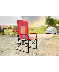 Streamdale Red, heavy-duty oversized folding camping chair with side table & pocket