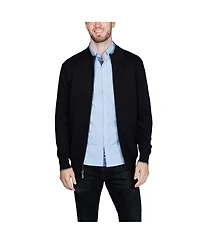 Tailorbyrd Men's Fine Knit Full Zip Mock Neck Sweater