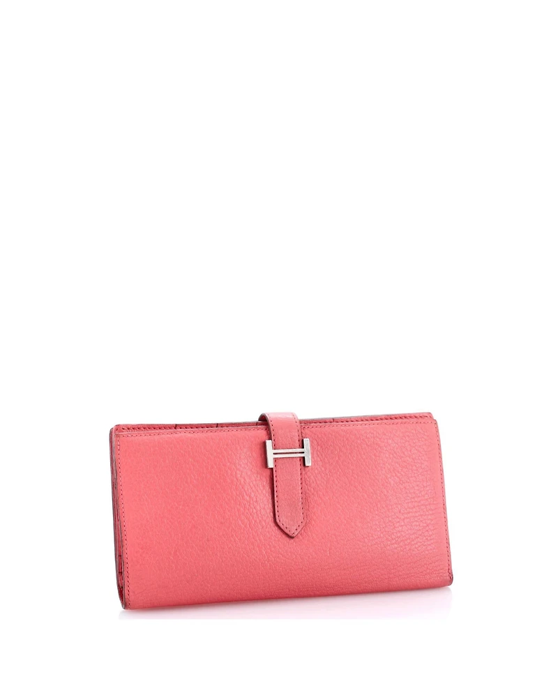 Pre-Owned Hermes Long Bearn Wallet Chevre Mysore