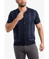 Spring + Mercer Men's Button Down Short Sleeve Sweater