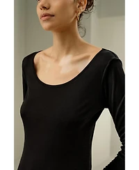 Lilysilk Women's Scoop-Neck Pure Silk Slim Fit Top
