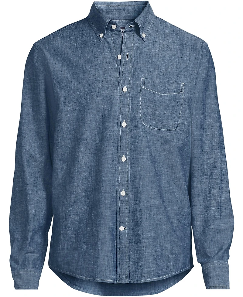 Lands' End Men's Long Sleeve Chambray Shirt