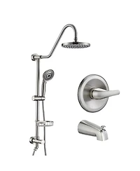 Rainsken Shower Head with Handheld Shower System with 8" Rain Shower Head with Tub Spout Rough-in Valve Included