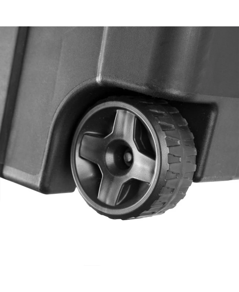 Sterilite Heavy Duty 40 Gallon Wheeled Industrial Storage Tote, 4-Pack, Black