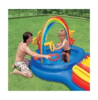 Intex 9.75ft x 6.3ft x 53in Rainbow Slide Kids Play Inflatable Pool Ring Center