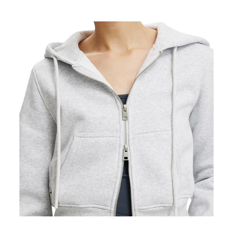 Cotton On Women's Premium Cropped Zip Through Hoodie