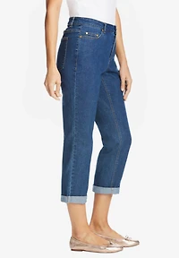 Woman Within Plus Tall Womens Plus-Size Stretch Denim Five-Pocket Girlfriend Jeans