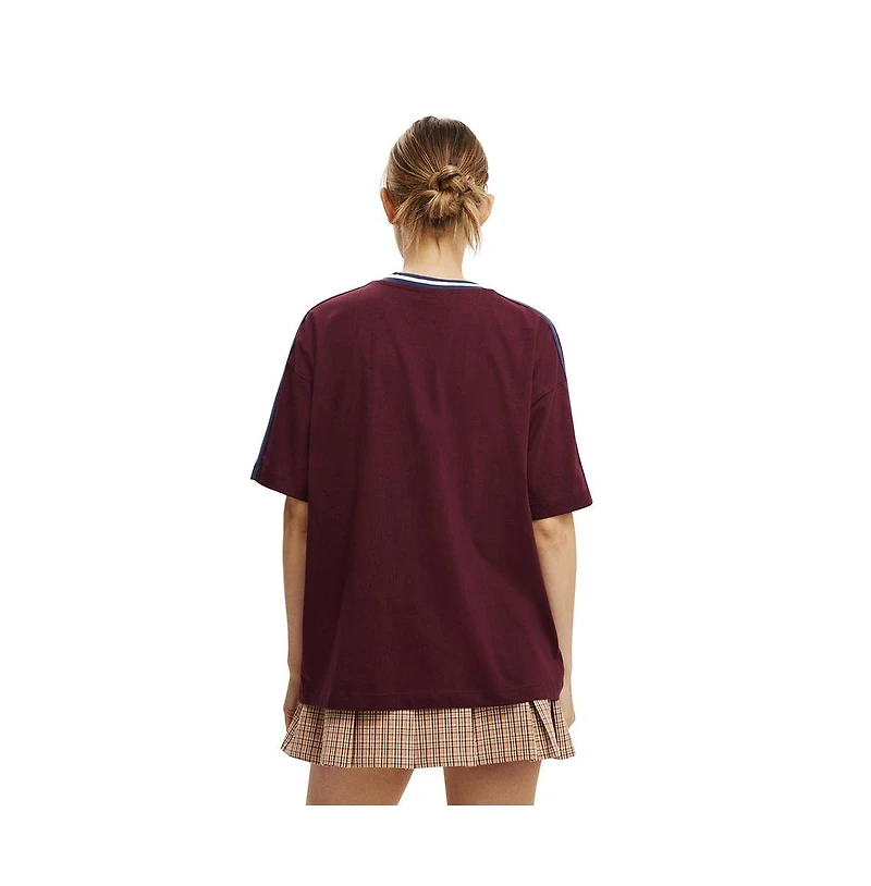 Cotton On Women's Lcn V Neck Retro Graphic Boxy Tee