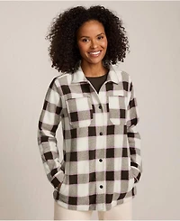 Lands' End Women's Petite Print Anyweather Fleece Shirt Jacket