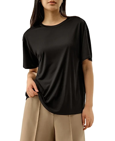 Lilysilk Women's Oversized Silk Jersey Tee