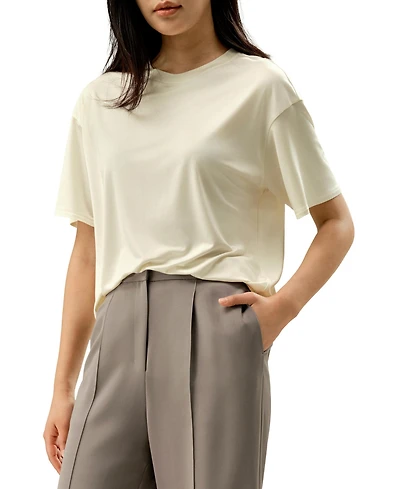 Lilysilk Women's Oversized Silk Jersey Tee