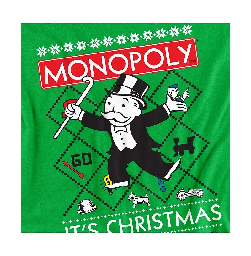 Logovision Men's Monopoly It's Christmas Ugly Sweater T Shirt