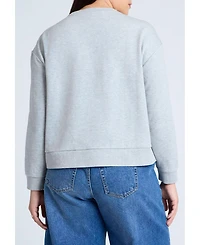 Eloquii Women's Shoulder-Button Sweatshirt