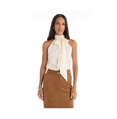 The Noli Shop Womens Rina Tie Neck Blouse - Floral Print