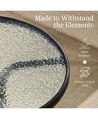 Best Choice Products 3-Piece Patio Bistro Dining Furniture Set w/ Round Textured Glass Tabletop, Folding Chairs