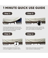 Gymojoy High-Quality 600D Oxford Fabric Outdoor Furniture Cover With Handles and Storage Bag Gray/Brown Beige