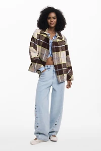 Desigual Women's Checked short double-breasted coat
