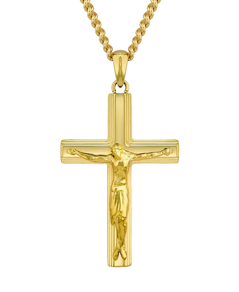 Vincero Men's Crucifix Pendant Necklace Stainless Steel, 24