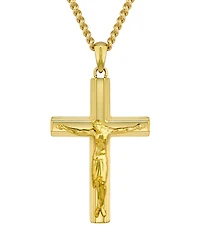 Vincero Men's Crucifix Pendant Necklace Stainless Steel, 24