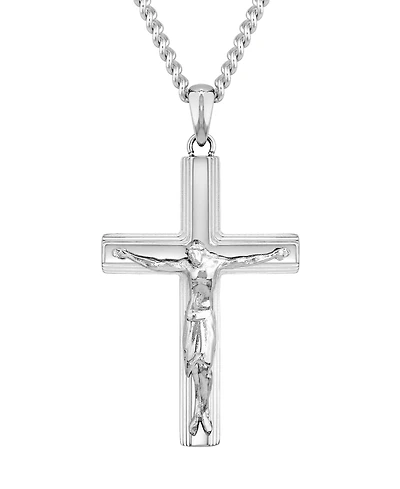 Vincero Men's Crucifix Pendant Necklace in Stainless Steel, 24