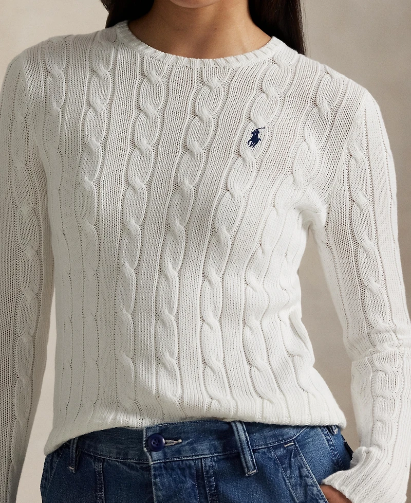 Polo Ralph Lauren Women's Cable-Knit Cotton Crewneck Sweater