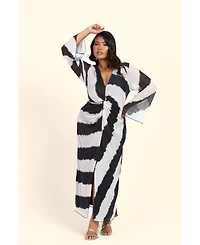 Fashion-szn Curve Women's Monochrome Twist Front Midi Dress