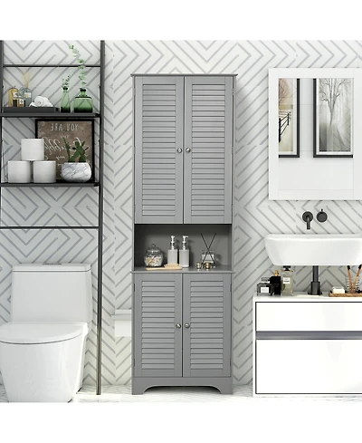 Stylish Wall-Mounted Bathroom Cabinet with Mirror and Extra Storage