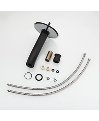 Waterfall Tall Spout Single Hole Single-Handle Vessel Sink Faucet Vanity In Matte Black