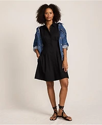 Lands' End Women's Cambric Above the Knee Shirt Dress