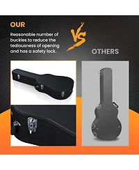 Yescom 41" Acoustic Guitar Case Hard Shell w/ Folding Guitar Stand for Electric Bass
