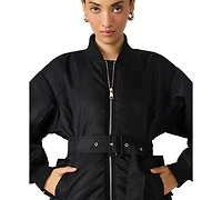 Steve Madden Women's Eryn Long Sleeve Belted Jacket