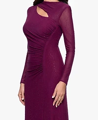 Betsy & Adam Women's Long Keyhole Neck Gown