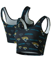 Concepts Sport Women's Black Jacksonville Jaguars Mosaic Allover Print Bralette