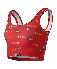 Concepts Sport Women's Scarlet San Francisco 49ers Mosaic Allover Print Bralette