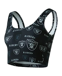 Concepts Sport Women's Black Las Vegas Raiders Mosaic Allover Print Bralette