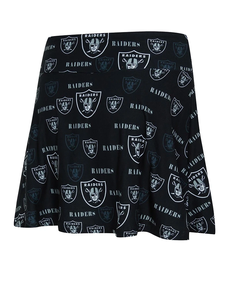 Concepts Sport Women's Black Las Vegas Raiders Mosaic Allover Print Skort