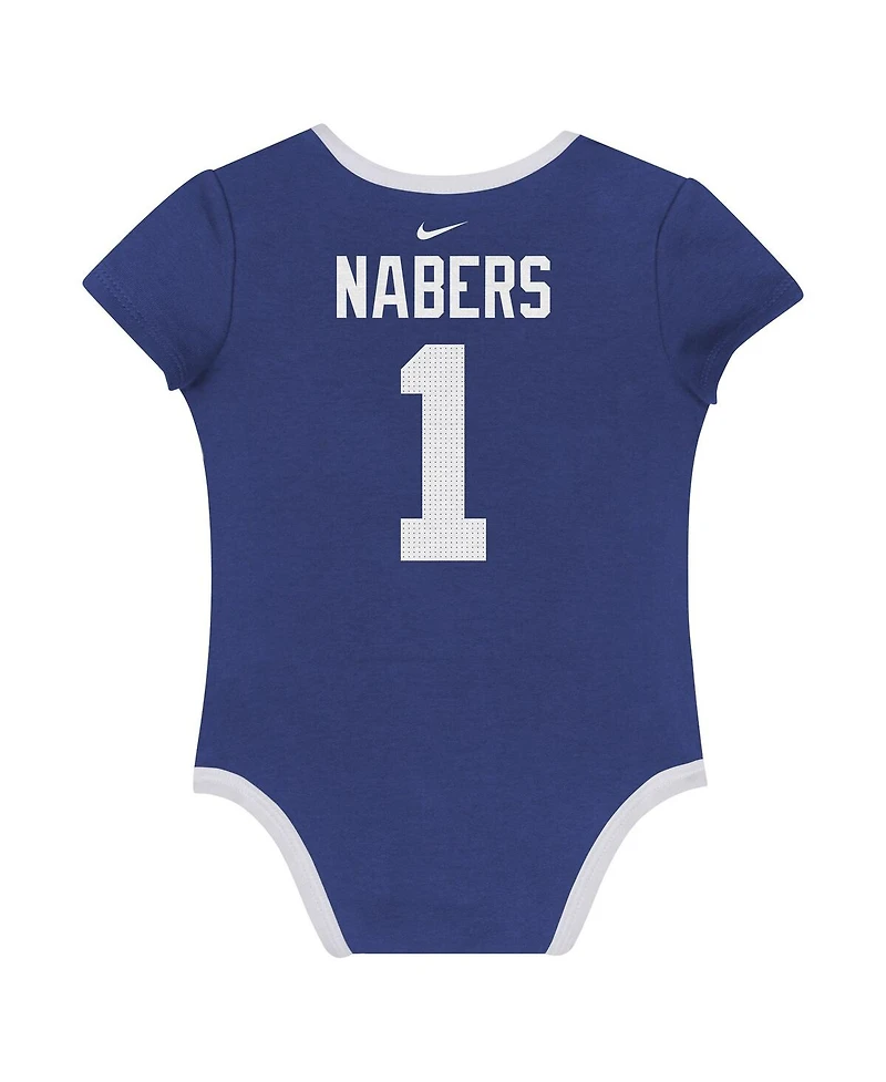 Nike Baby Boys and Girls 3-Pack Malik Nabers New York Giants Name Number Bodysuit Set