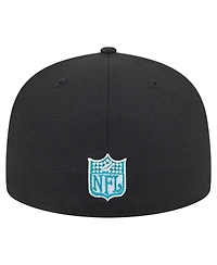 New Era Men's Black Jacksonville Jaguars Throwback Oversized 59FIFTY Fitted Hat