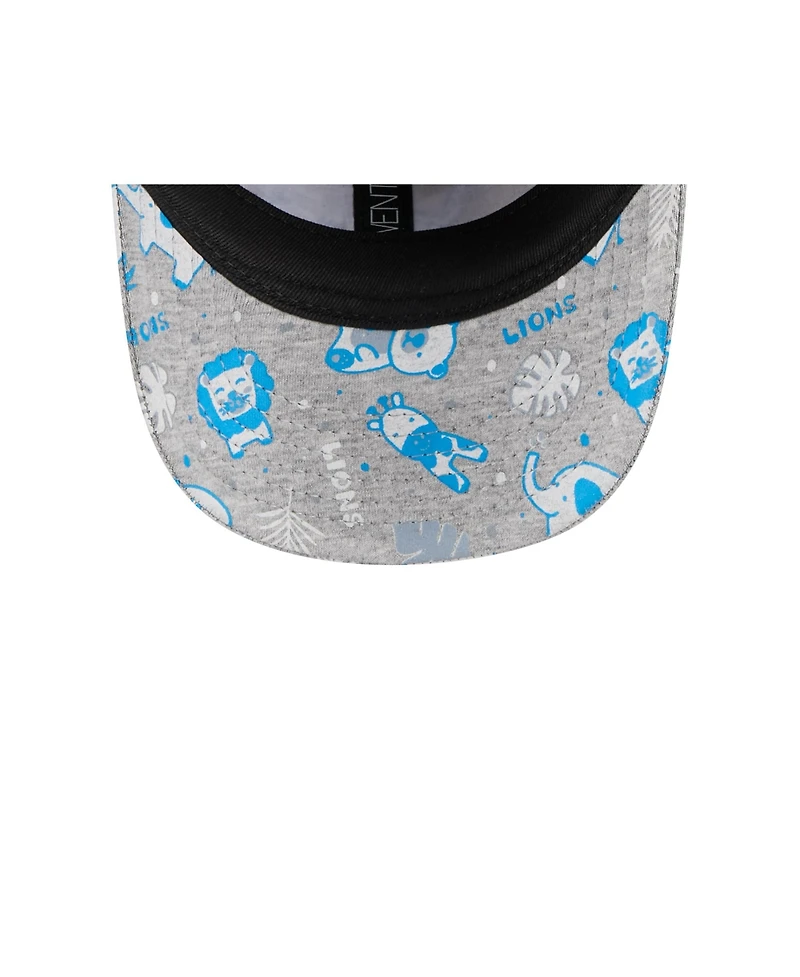 New Era Baby Boys and Girls Gray Detroit Lions Animal 9TWENTY Adjustable Hat