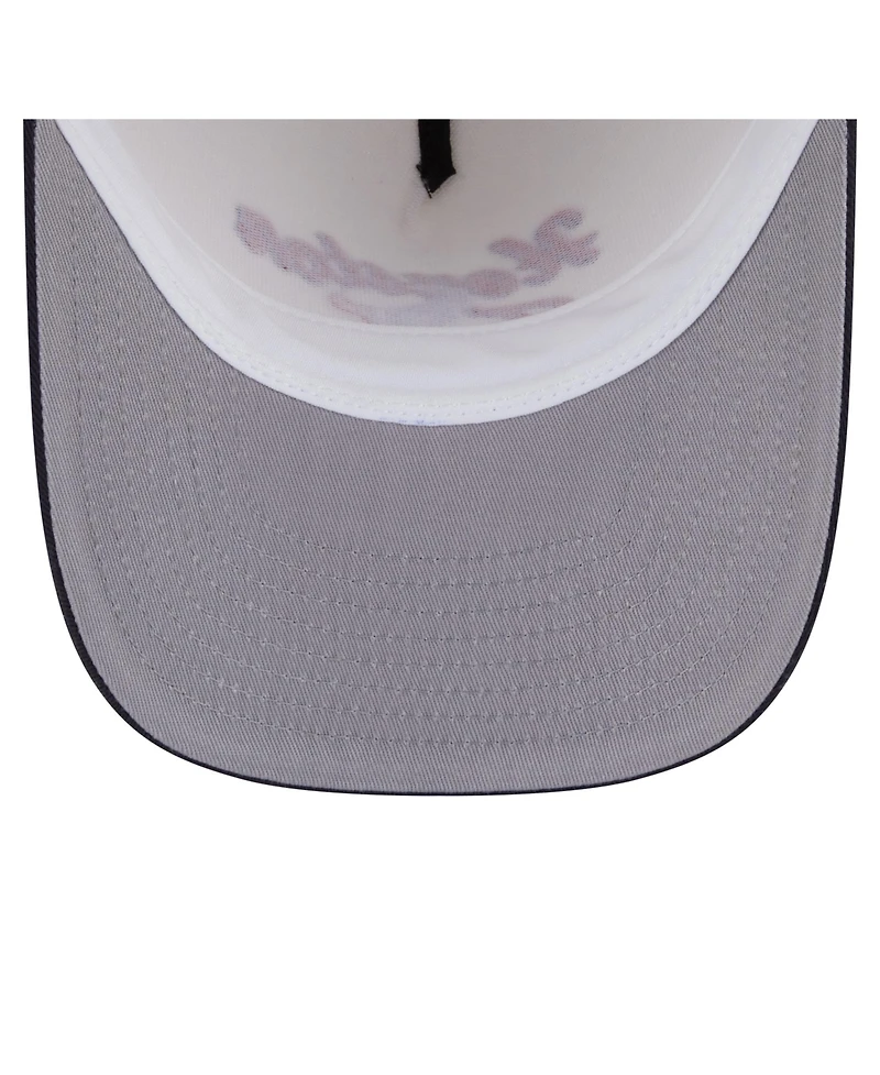 New Era Men's Cream/Navy Houston Texans Chainstitch A-Frame 9FIFTY Adjustable Hat