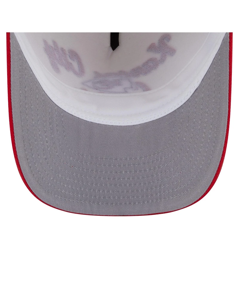 New Era Men's Cream/Red Kansas City Chiefs Chainstitch A-Frame 9FIFTY Adjustable Hat