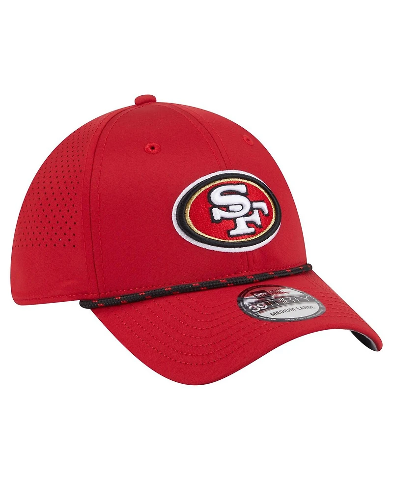 New Era Men's Scarlet San Francisco 49ers Perforated 39THIRTY Flex Hat
